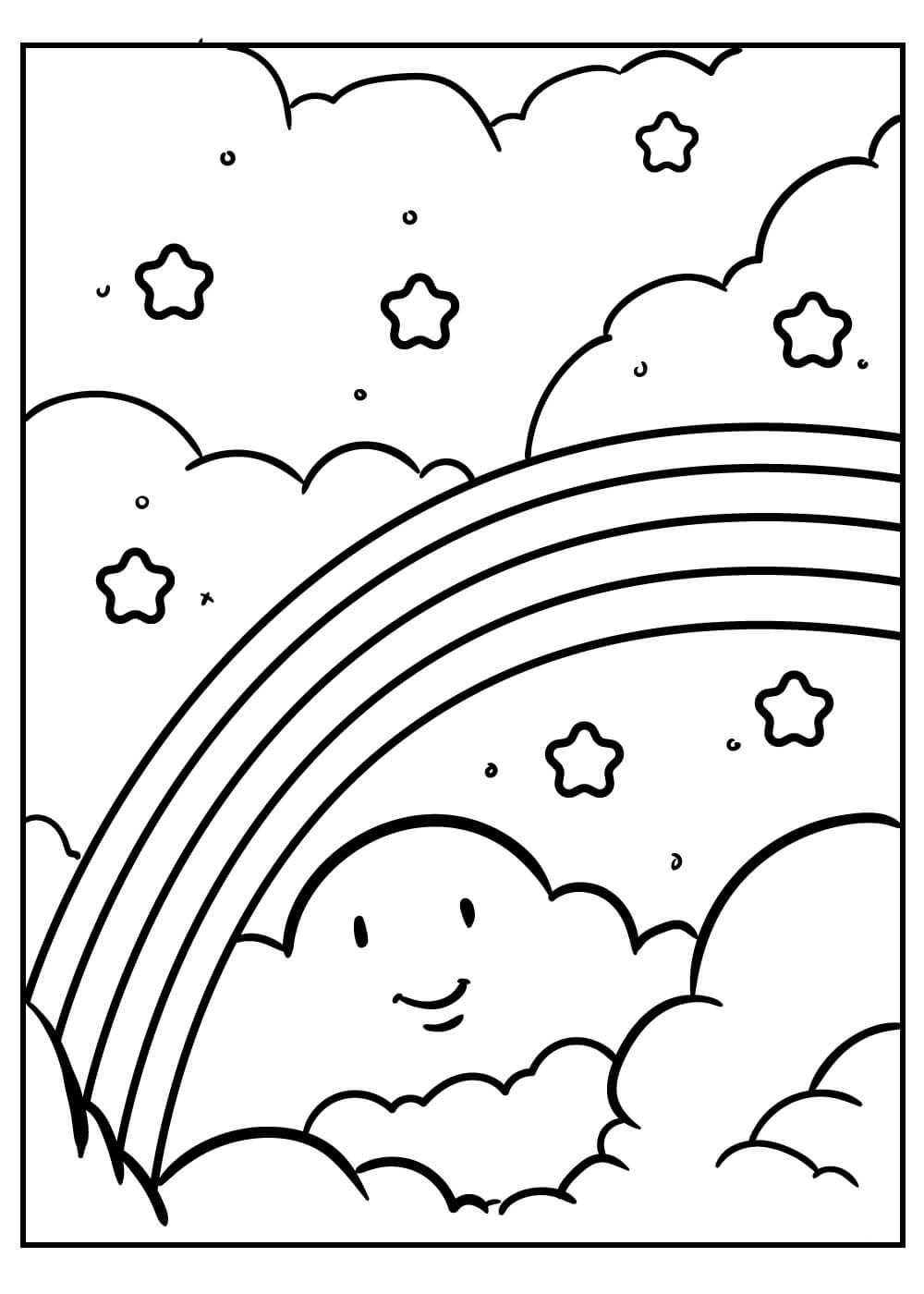 Amazing rainbow coloring page