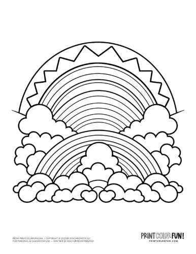 Rainbow clipart coloring page magic colorful craft learning ideas for family fun ð at