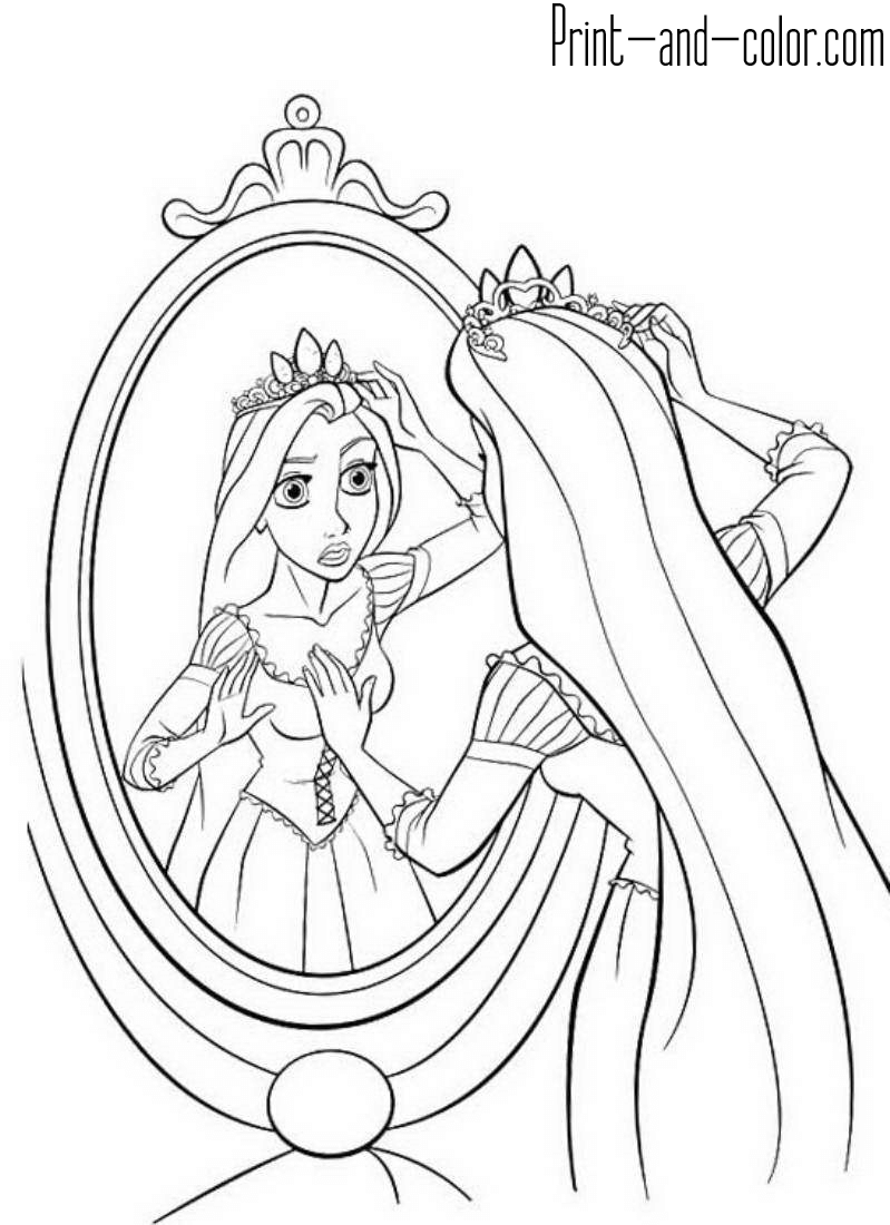 Rapunzel coloring pages print and color