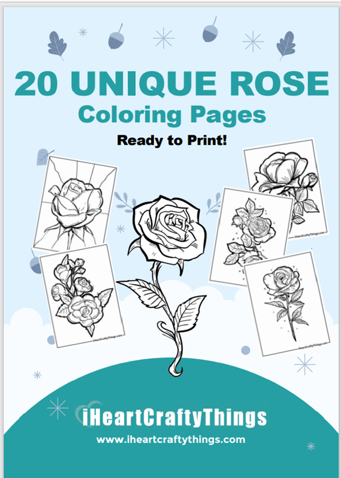 Unique rose coloring pages â i heart crafty things