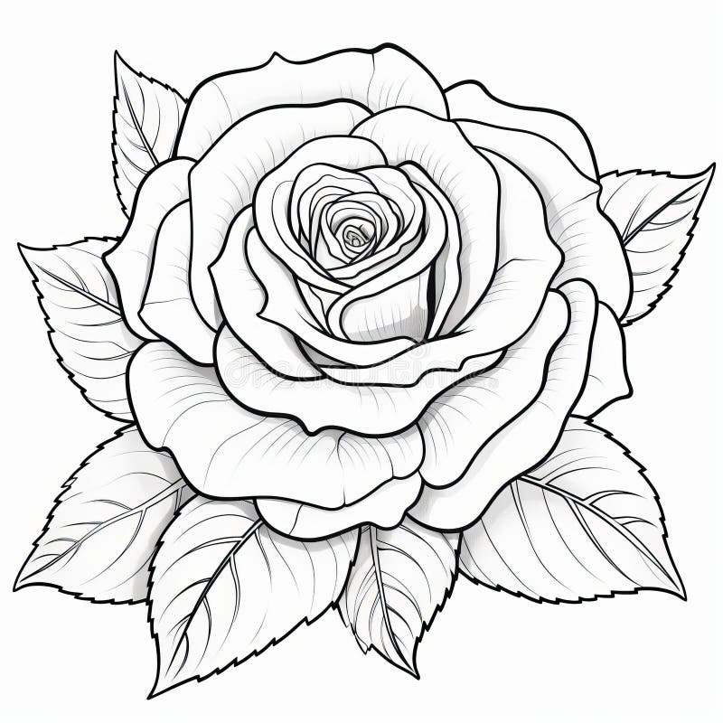Rose coloring stock illustrations â rose coloring stock illustrations vectors clipart