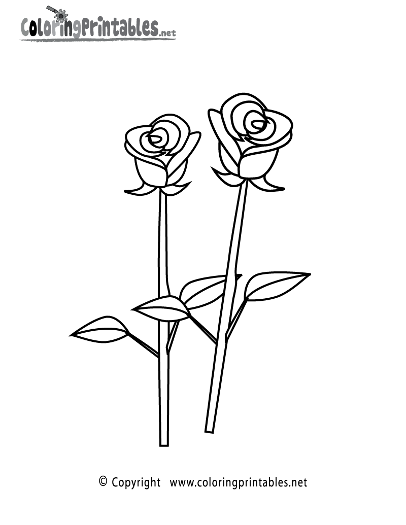 Free printable rose coloring page