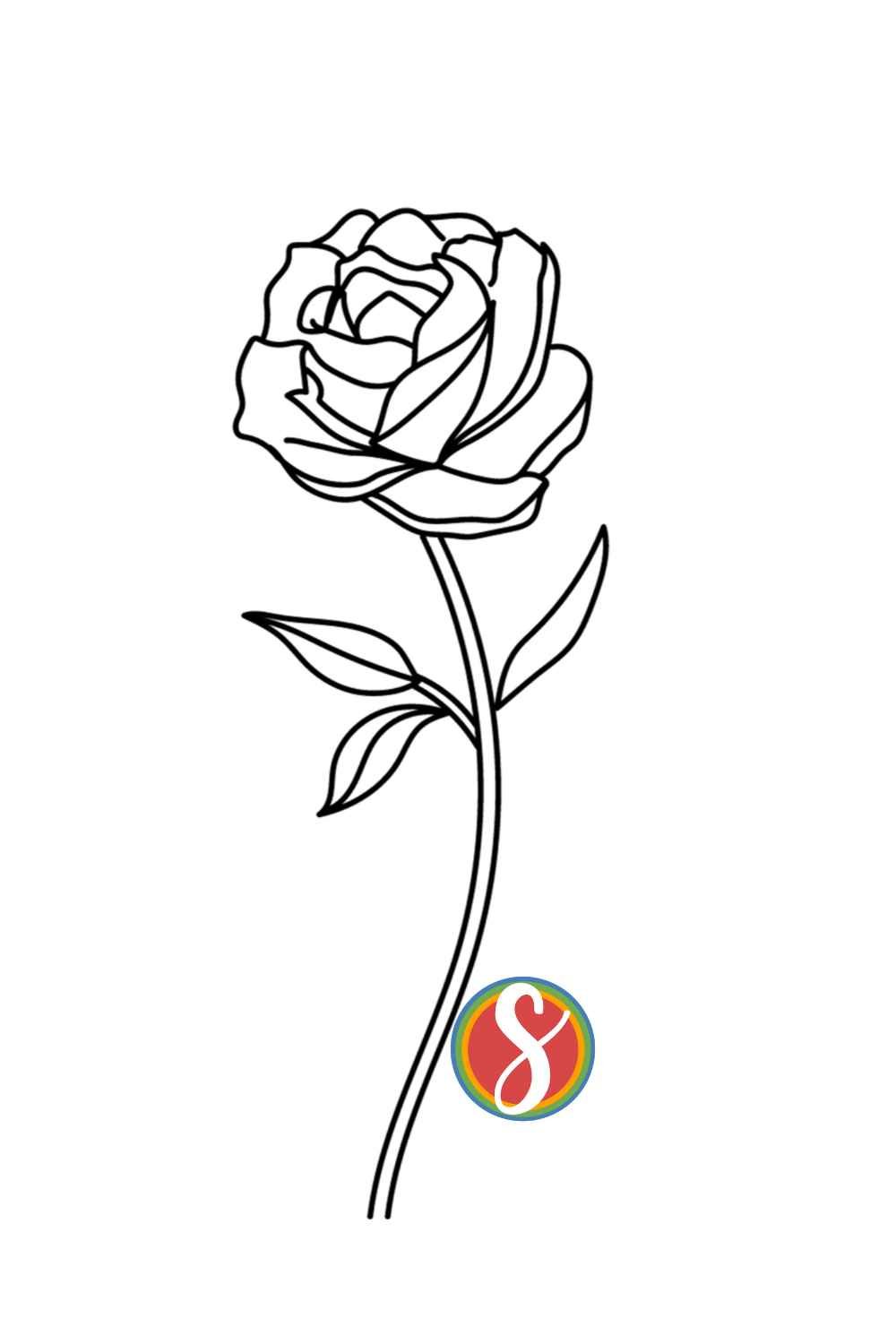 Free flower rose coloring pages â stevie doodles
