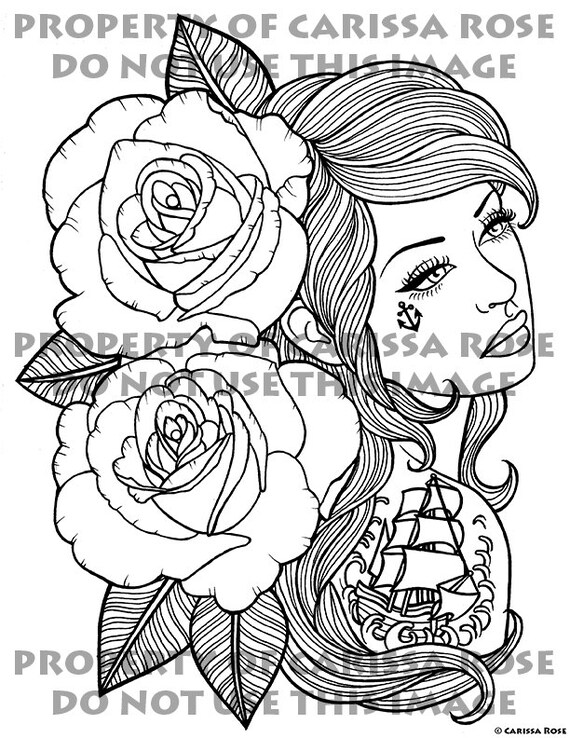 Digital download print your own coloring book outline page down with the ship by carissa rose