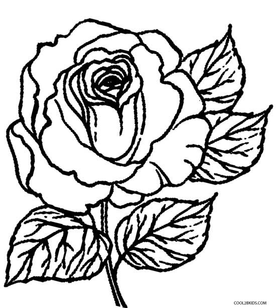 Printable rose coloring pages for kids