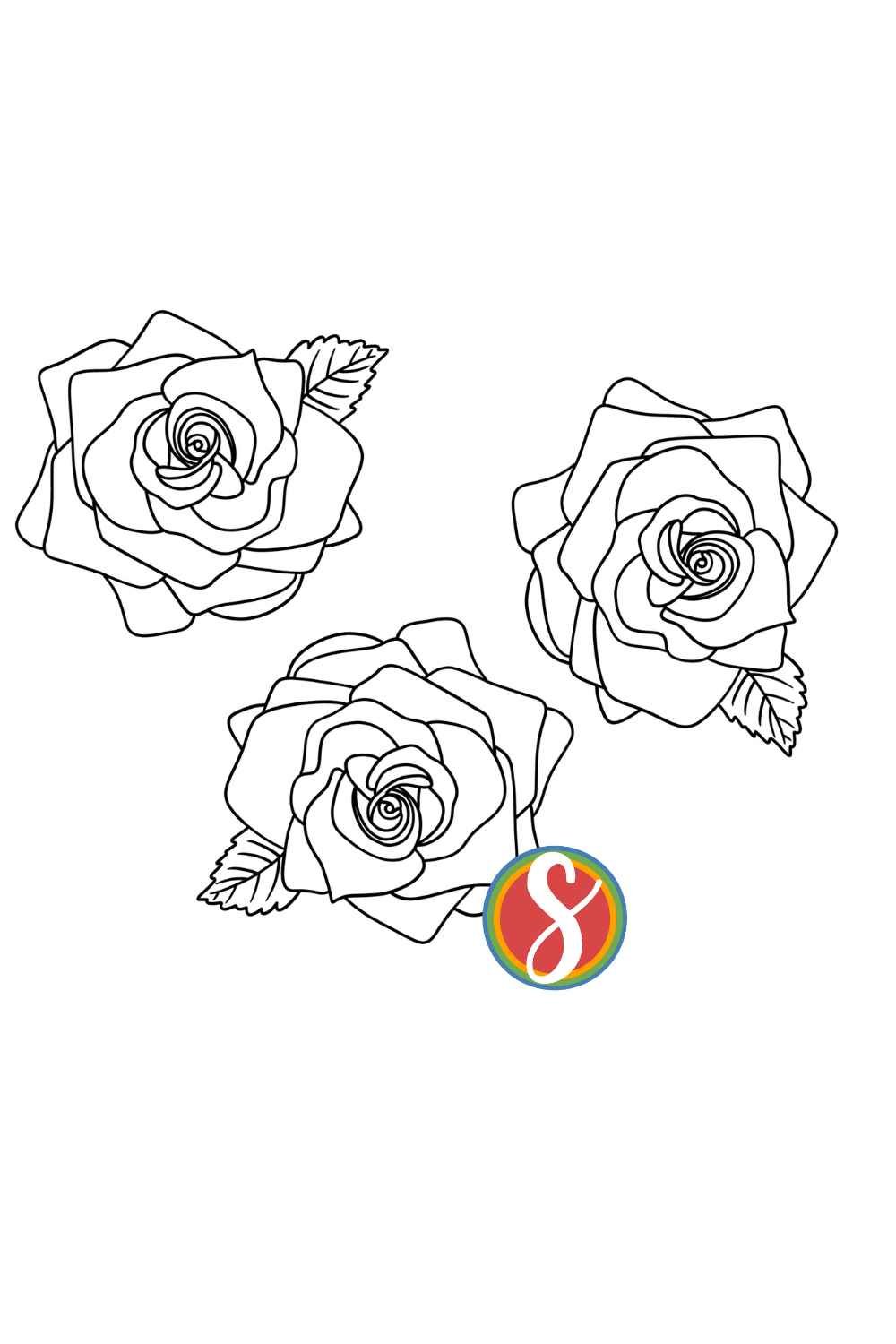 Free flower rose coloring pages â stevie doodles