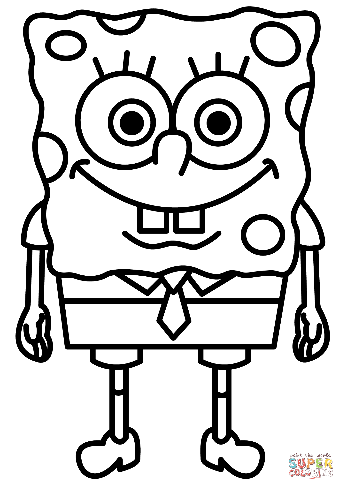 Chibi spongebob coloring page free printable coloring pages