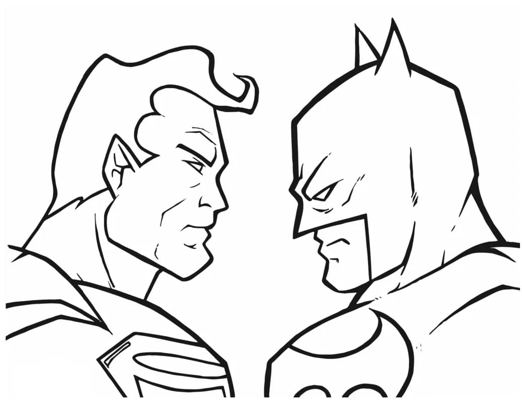 Batman v superman coloring page