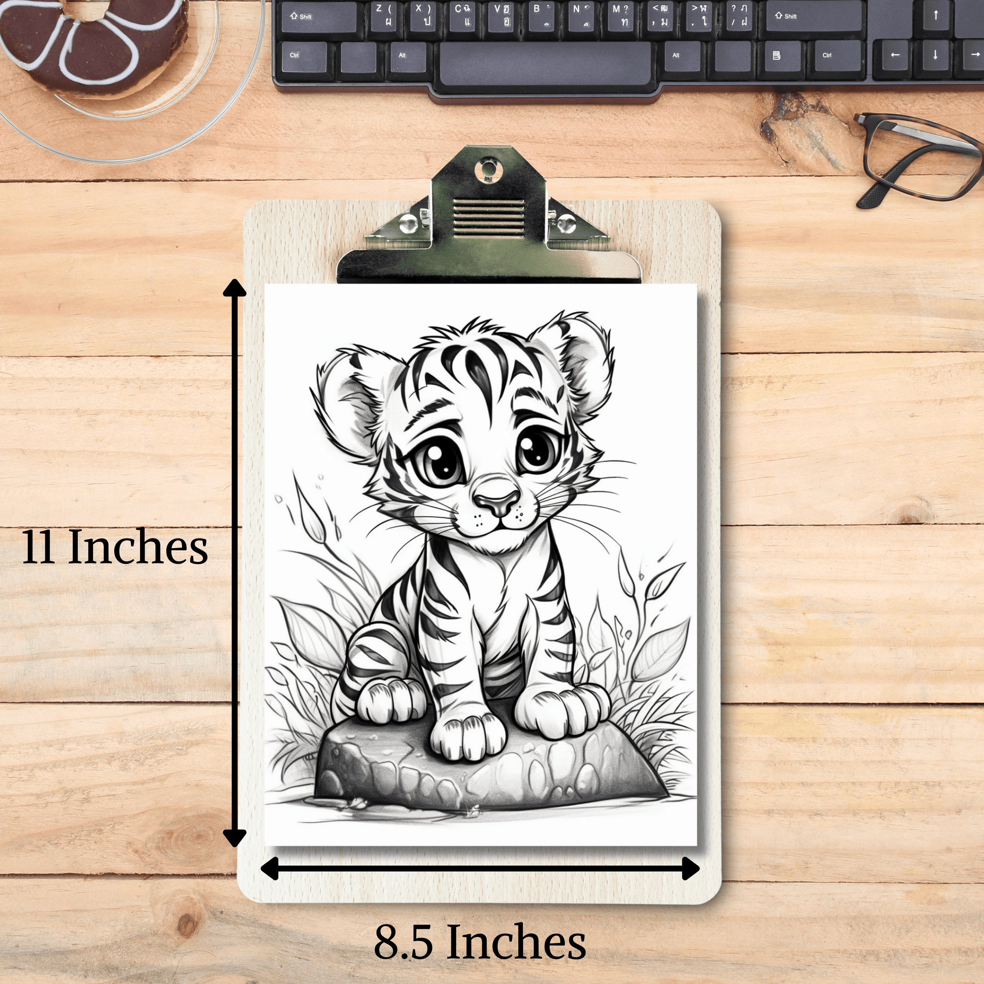 Pages cute baby tiger coloring book for all age instant download â funny print for you