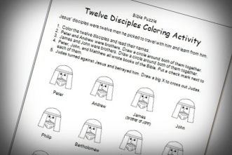 Free printable disciples coloring puzzle