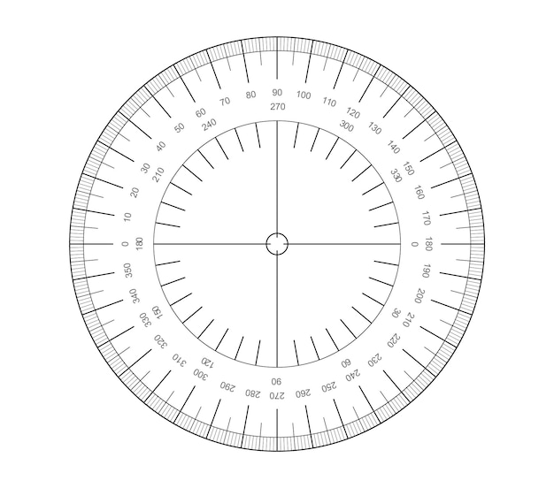 Degree protractor vectors illustrations for free download