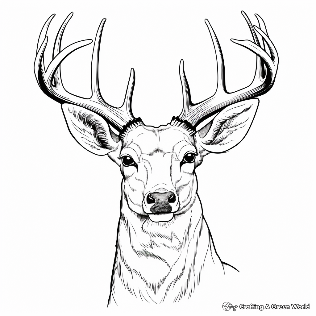 Deer head coloring pages