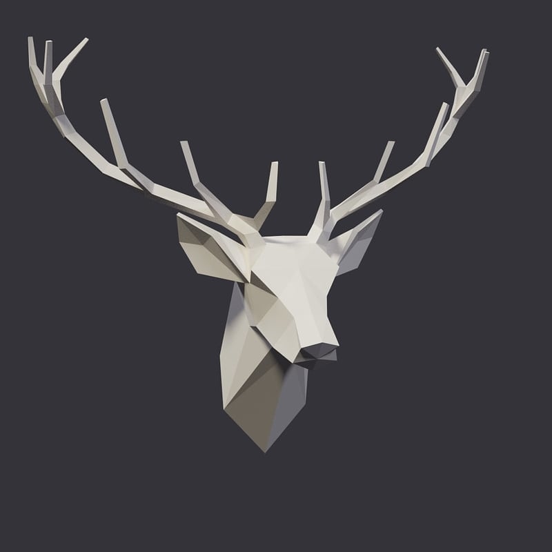 Deer head trophy papercraft free printable papercraft templates