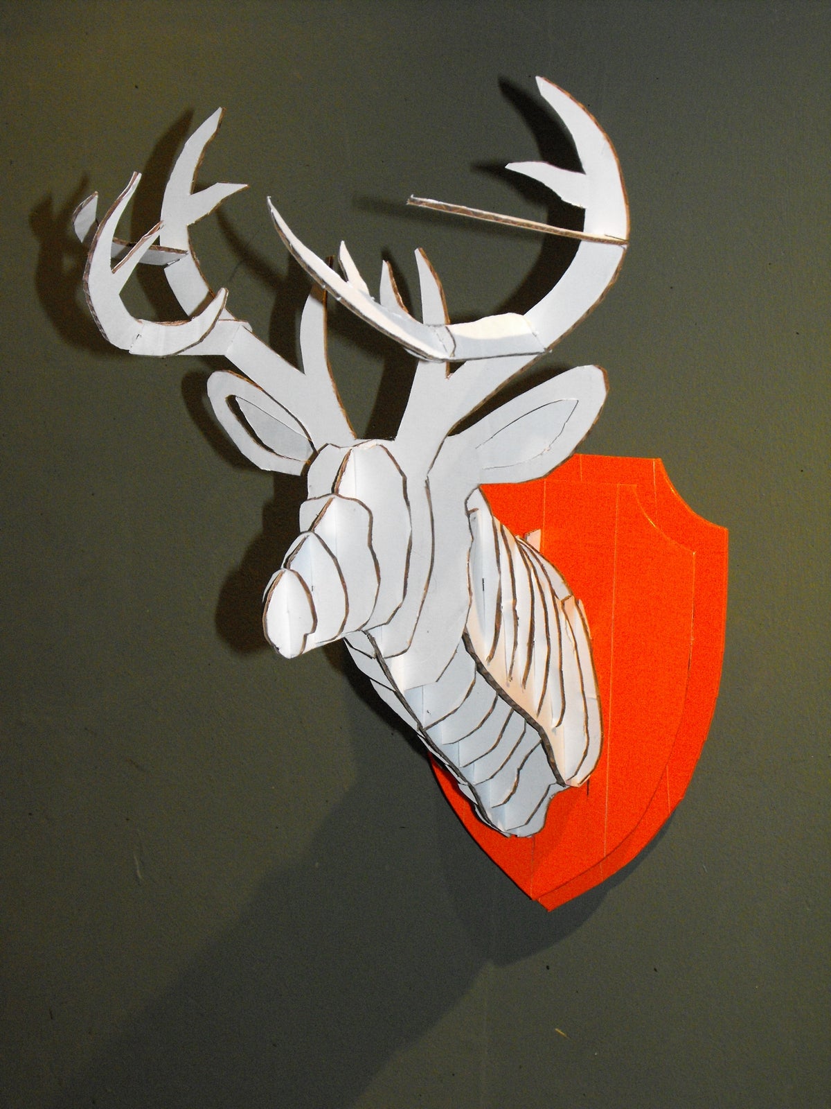 D cardboard duct tape deer head trophy with template steps with pictures