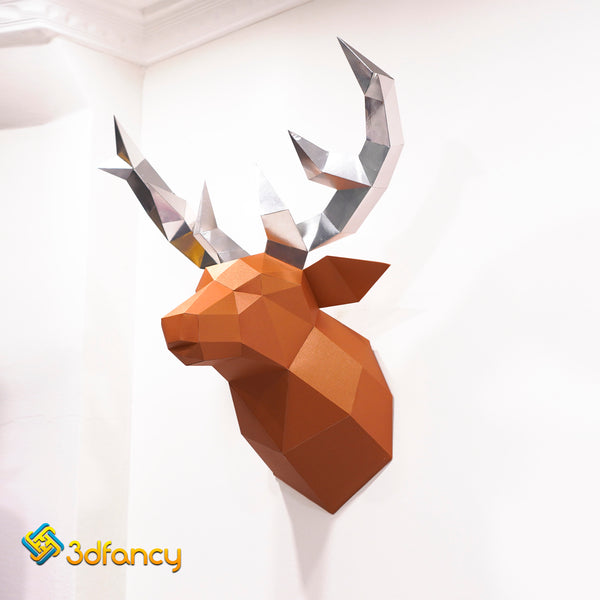 D deer head papercraft svg pdf template for cricut cameo scanncut â