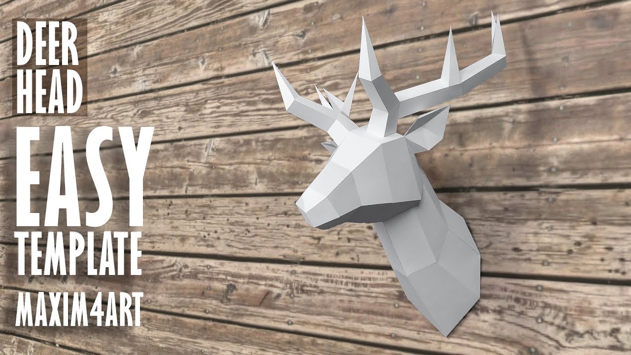 Deer head wall trophy diy papercraft