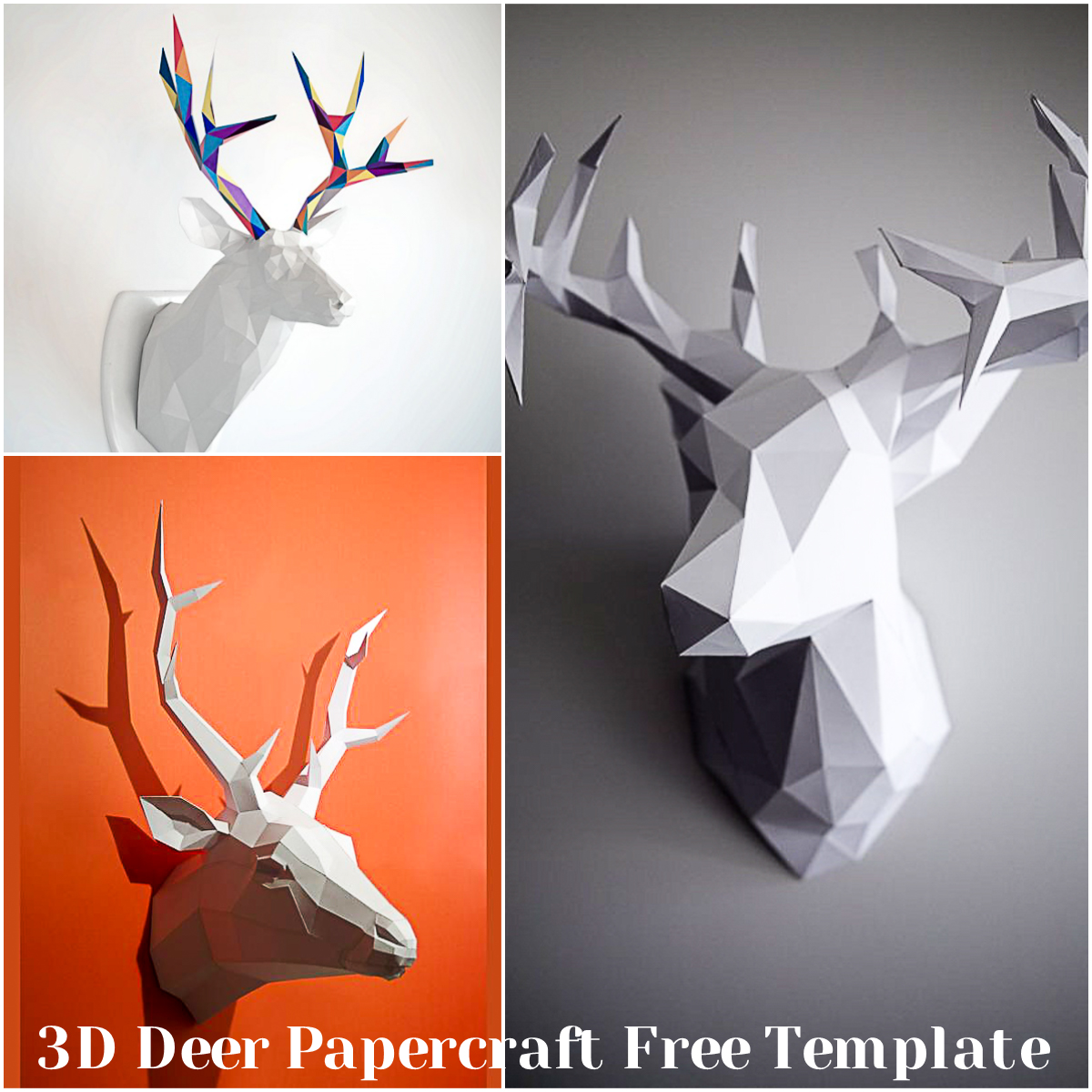 D deer papercraft free template free download