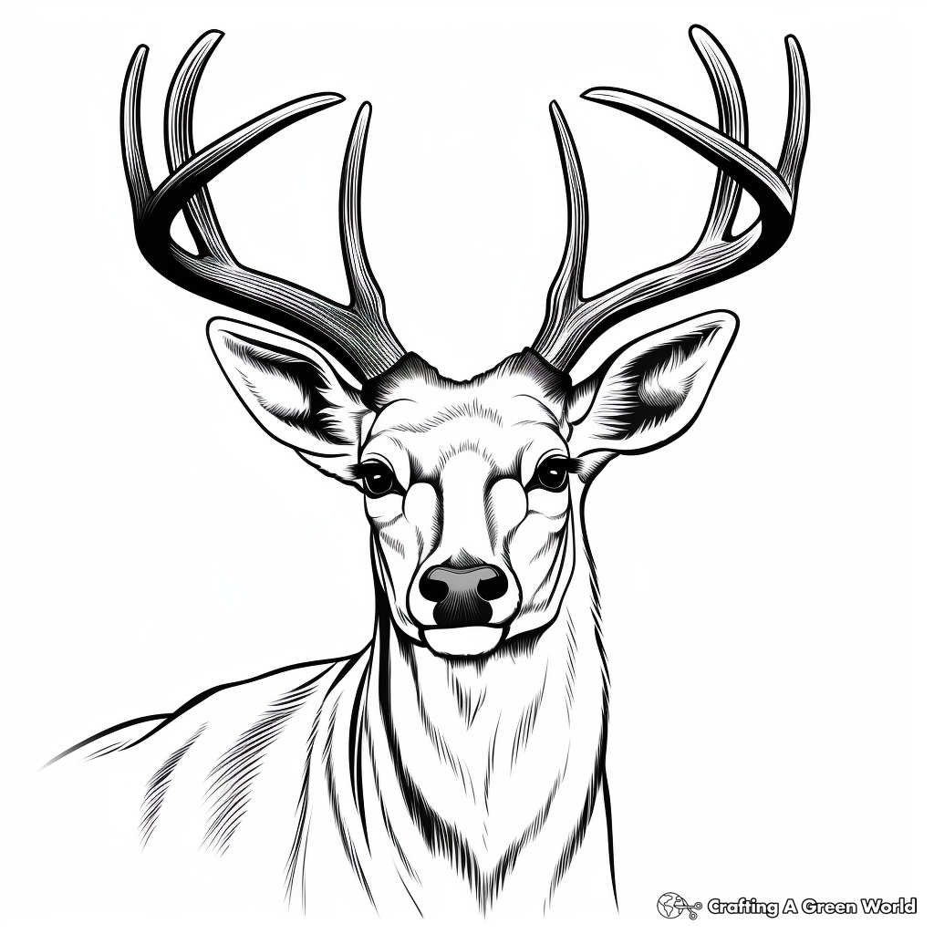 Deer head coloring pages