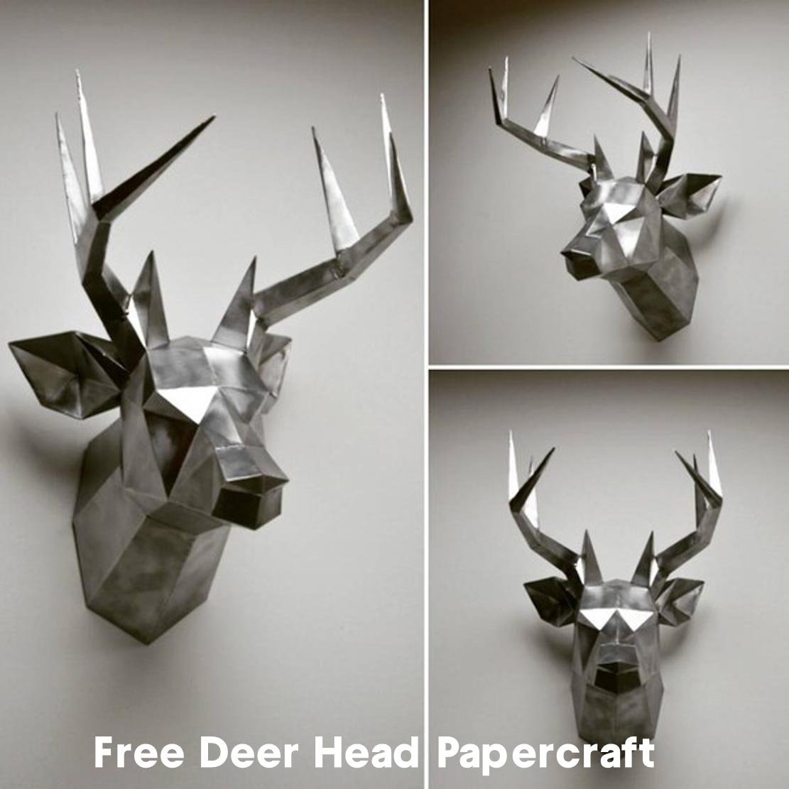 Free deer head papercraft free download