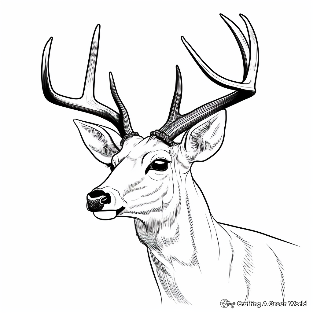 Deer head coloring pages