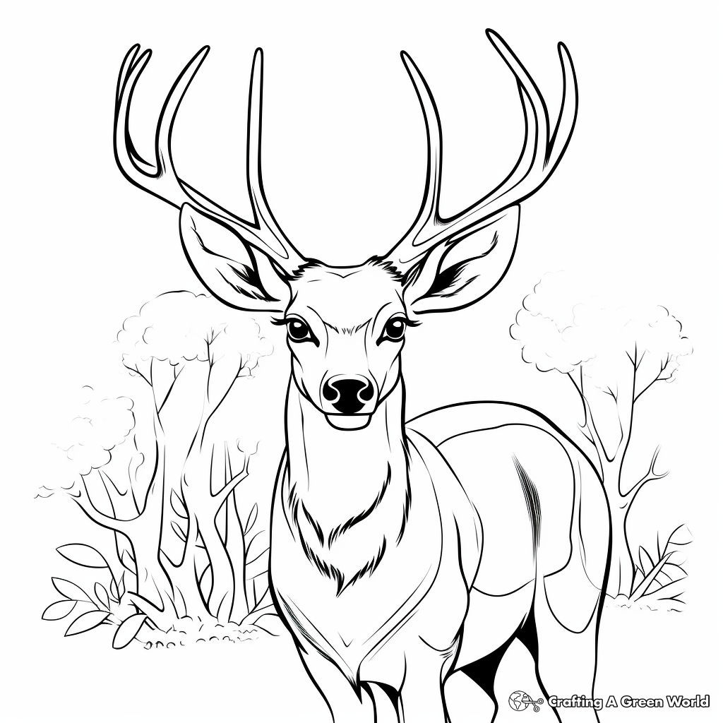 Deer head coloring pages