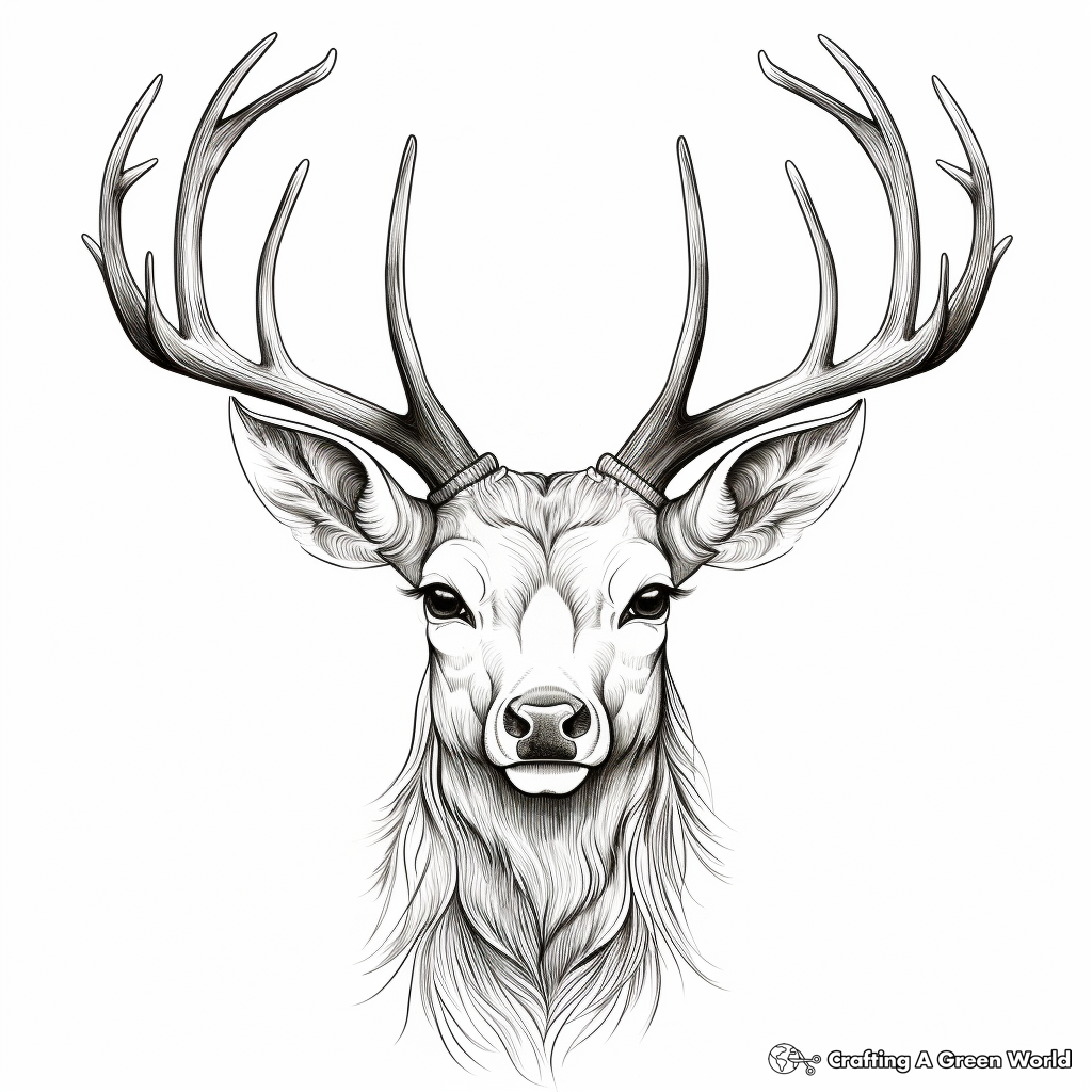 Deer head coloring pages