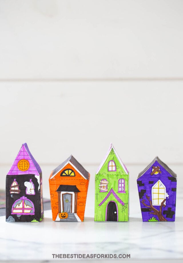 D haunted house template free printables