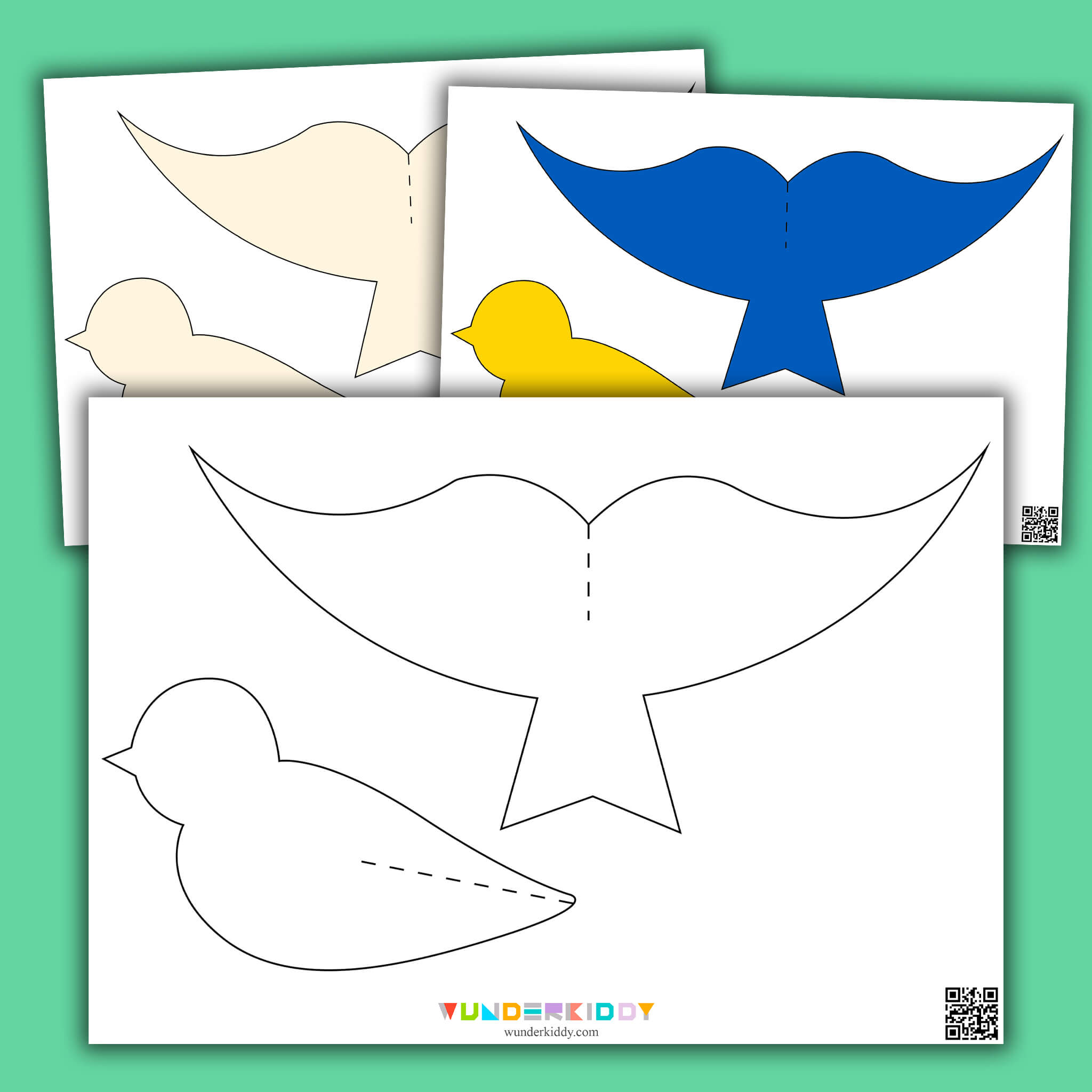 Free printable paper craft birds template diy for kids