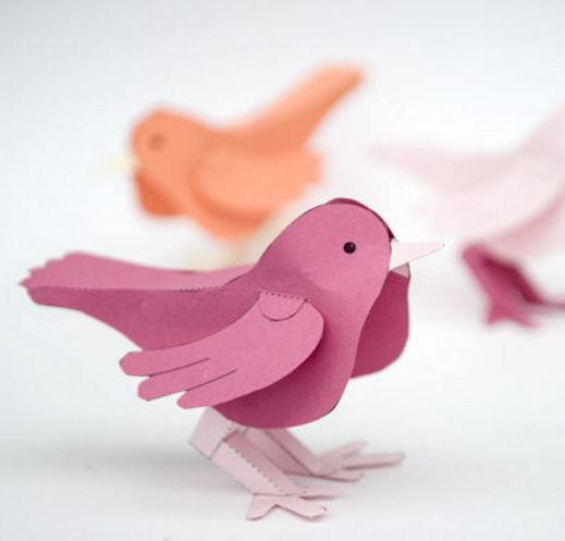 D paper bird free printable