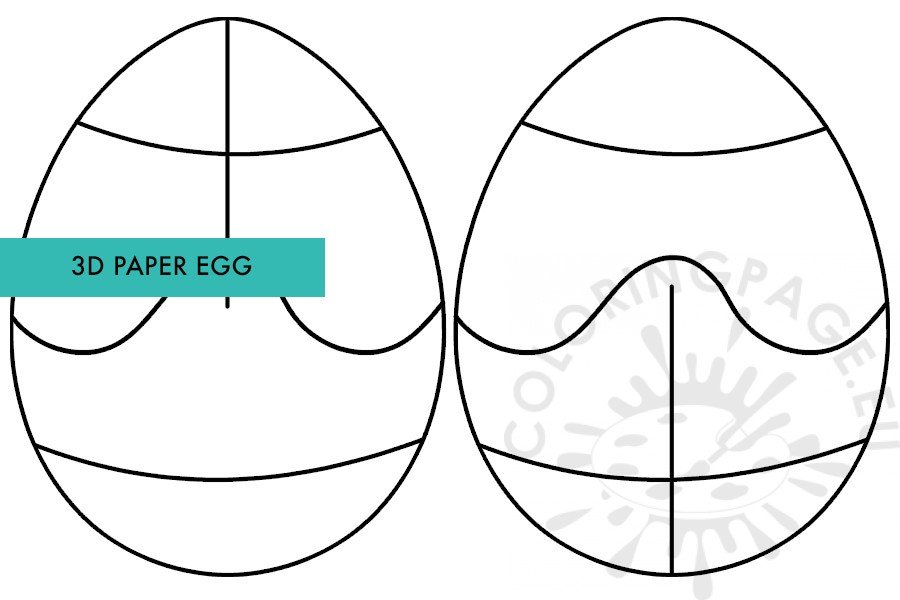 D paper easter egg template coloring page