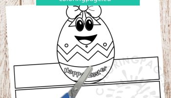 Easter d paper egg template coloring page