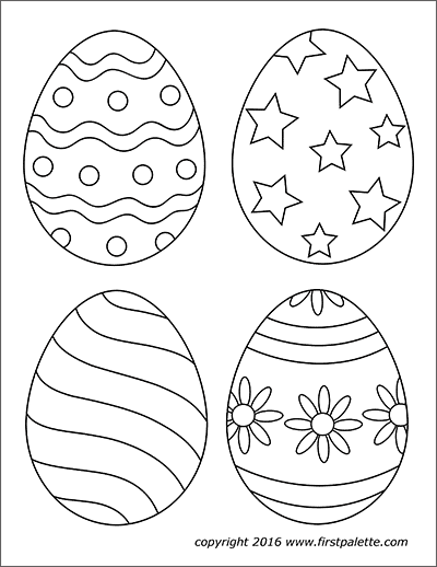 Easter eggs free printable templates coloring pages