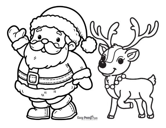 Printable santa coloring pages