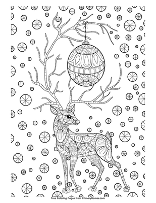 Zentangle christmas reindeer coloring page â free printable pdf from