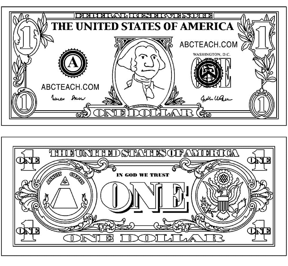 Money coloring pages