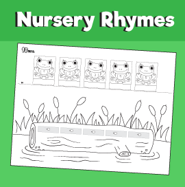 Five little speckled frogs coloring page â minutes of quality time