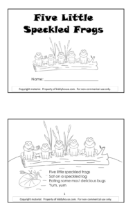 Five little speckled frogs booklet