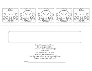 Five little speckled frogs counting