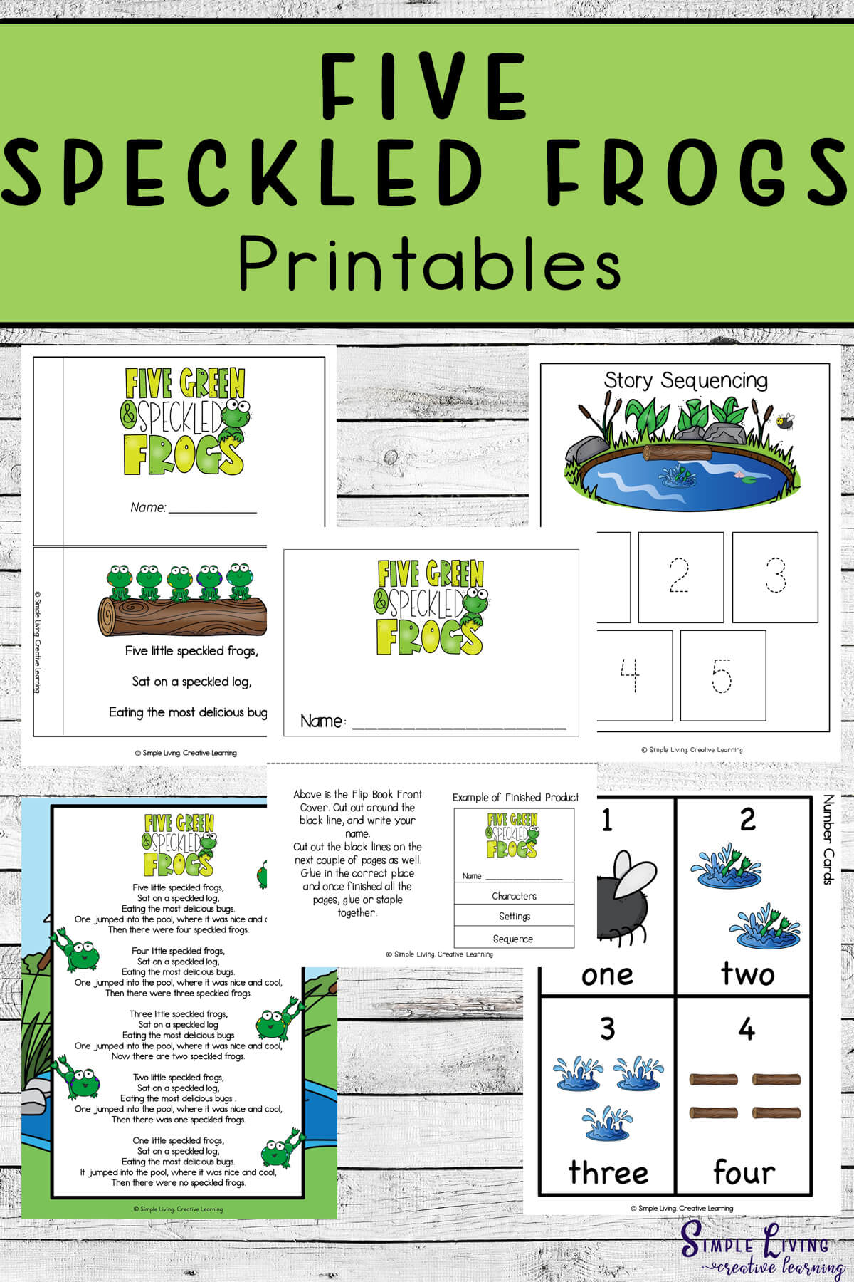 Five speckled frogs printables