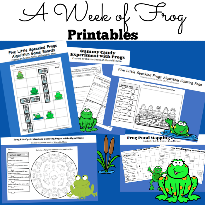 A week of frog printables