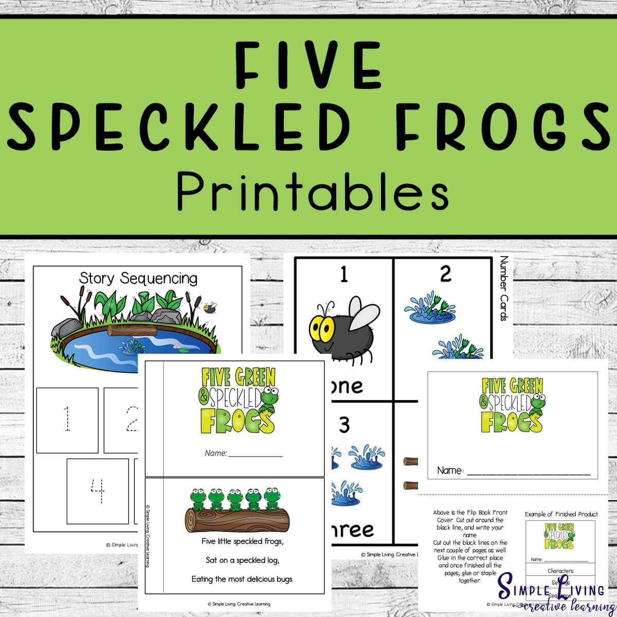 Five speckled frogs printables