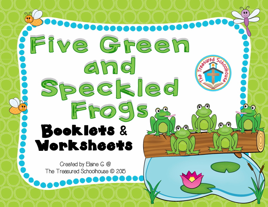 Five green and speckled frogs booklets and worksheets pack made by teachers