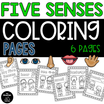 Five senses coloring pages by mini mountain learning tpt