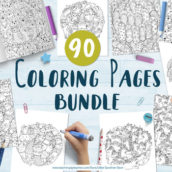 Coloring book bundle printable coloring pages pdf for adults and kids