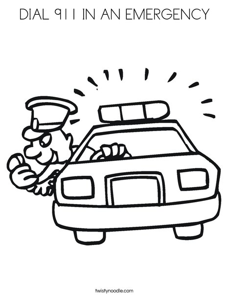 Dial in an emergency coloring page