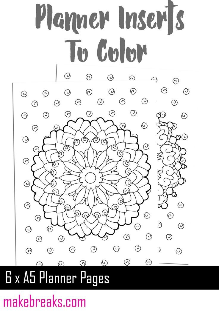 Coloring page a planner dividers