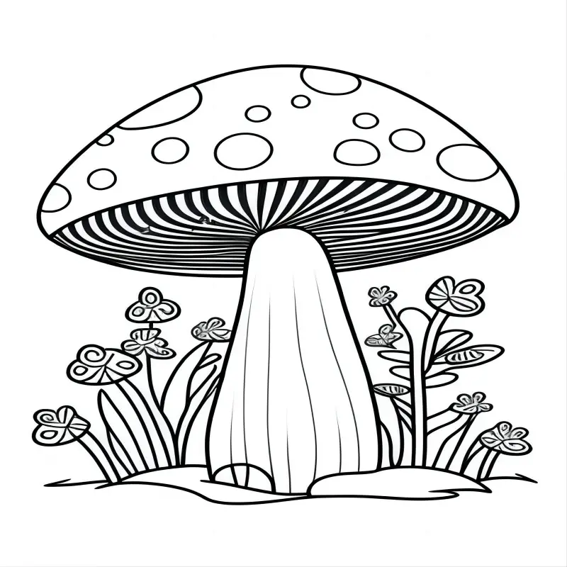 Mushroom theme kids coloring book christmas halloween