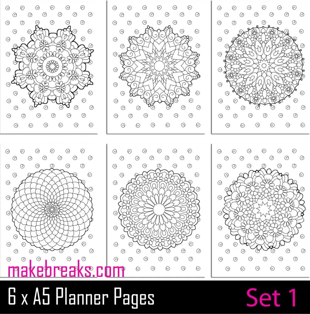 Coloring page a planner dividers