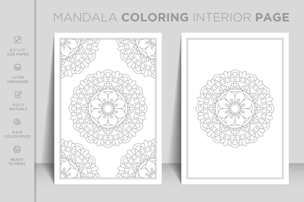 Premium vector ready to print plete mandala coloring book interior page luxury ornamental mandala design