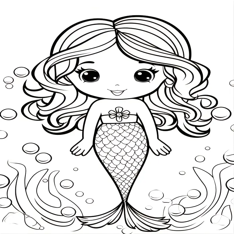 Mermaid theme students coloring book christmas halloween